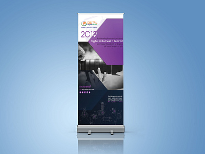 Digital India Health Summit 2019 roll up banner (Standee) banner design health illustration pharma print design rollup standee