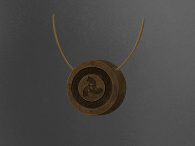 Odin wooden necklace art color concept digital medieval necklace odin viking wood