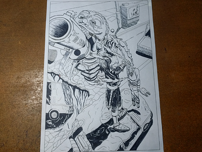 The knight comic gore horror ilustration ink terror
