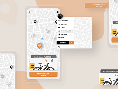 E-bike app app branding clean design flat ui ux web