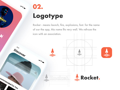 Logotype Rocket app branding clean design flat ios logo minimal ui ux