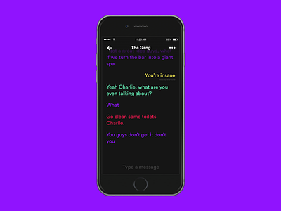 Minimal chat ft. Always Sunny chat colorful conversation conversational group message minimal talk text ui