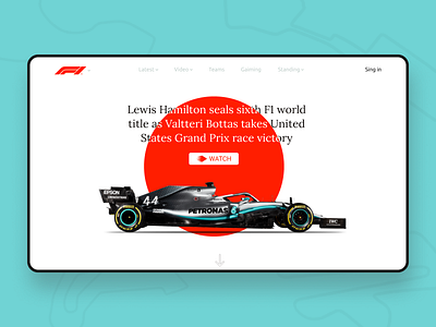 F1 Main menu design minimal minimalism typography ui ux web