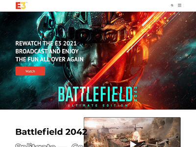 E3 website concpet ui