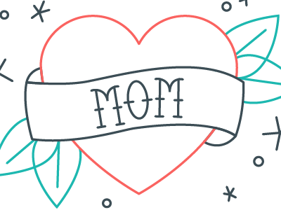 Mom <3 in progress illustration for a motion graphics project