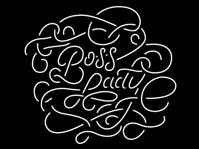 Boss Lady flourish lettering script