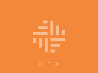 M + F + Snowflake logo concept f letter logo concept m letter