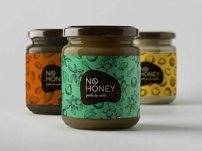 No Honey Label Design jar logo package