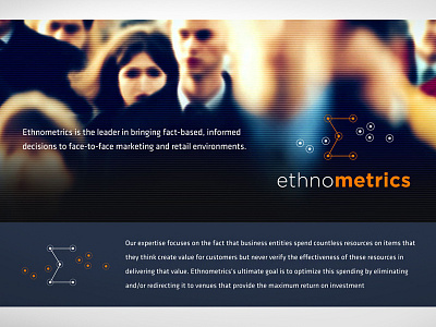 Ethnometrics Identity & Page Header Ideas b2b conventions ethnometrics face to face identity las vegas logo marketing metrics