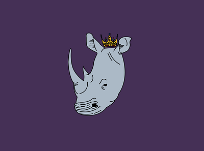 Royal Rhino animal icon animal illustration brand identity branding branding and identity branding concept crown design illustration illustrations logo design rhino royal vector