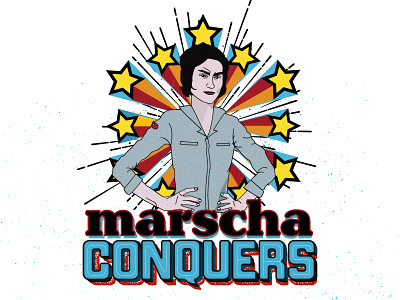 Marscha Conquers logo benefit logo cartoon cartoon illustration design illustration local logo nashville vector