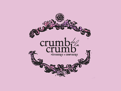 Crumb de la Crumb Bakery Logotype 1 bakery logo branding design feminine brand french bakery illustration pink branding pink logo pink vector vector