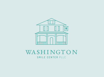 Washington Smile Center branding branding design dentist dentist branding dentistry logo design house design illustration monoline tooth design