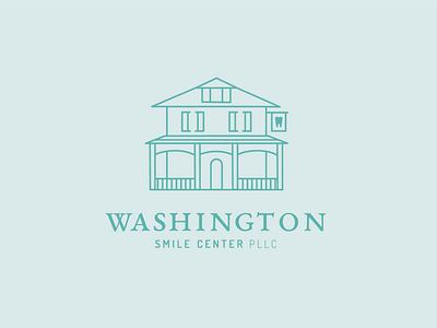 Washington Smile Center branding branding design dentist dentist branding dentistry logo design house design illustration monoline tooth design