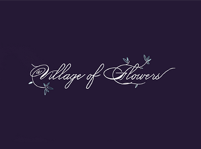 Village of Flowers logo concept branding cursive logo design feminine logo flower shop flower shop logo flowers fun logo illustration logo logo design typography vector village logo