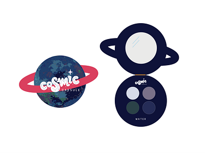 Cosmic Capsule Palette brand identity brand identity design branding branding and identity branding concept compact design cosmetology cosmo design design illustration influencer marketing logo design make up make up product palette design product design typography zodiac design zodiac product