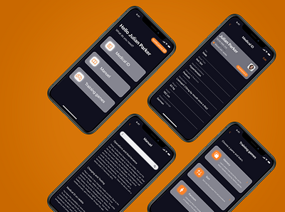 RÆDDA 👁 accident app assistance dark mode first aid first aid assistance medical id orange rædda ui ux