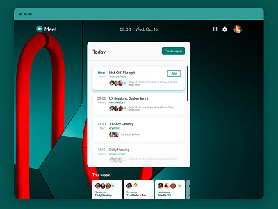 Daily UI · Google Meet Exploration · Option B