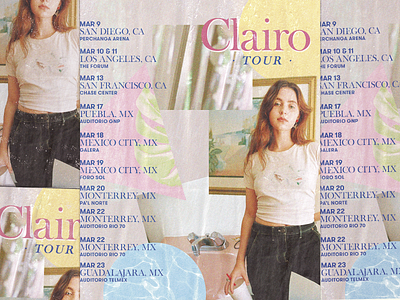 Clairo Tour · Poster art direction artwork brutalism clairo design flyer artwork flyer design flyers graphic design poster art poster design trendlist