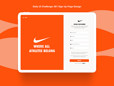 Daily UI Challenge : 001 : Sign Up Page design adobe xd black lives matter daily ui daily ui 001 nike password pridemonth signup uidesign user inteface uxdesign xd design