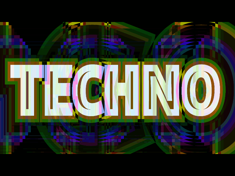 TECHNO 💿 animation javascript loop techno typography