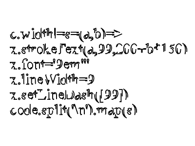 Disfigured (yet still readable) Font experimental javascript quine typography