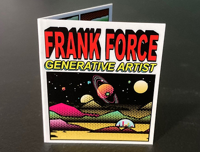 Business card folds into a mini comic book comic generative javascript mini