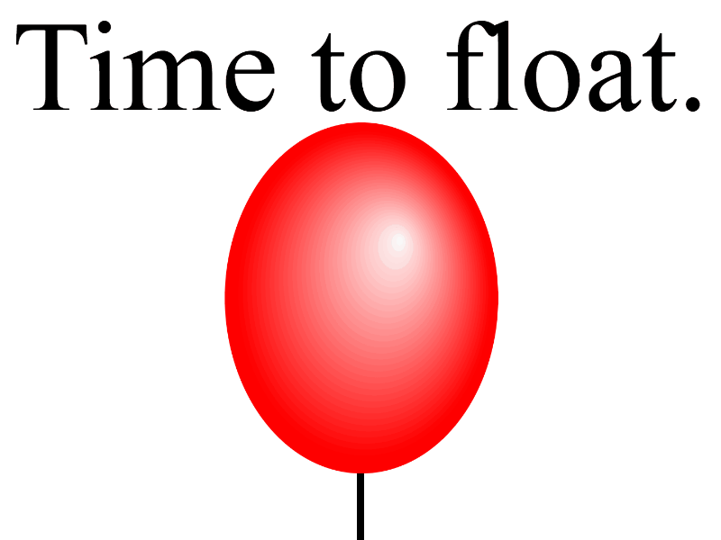 "We all float down here." 🎈 animation it javascript loop tinycode