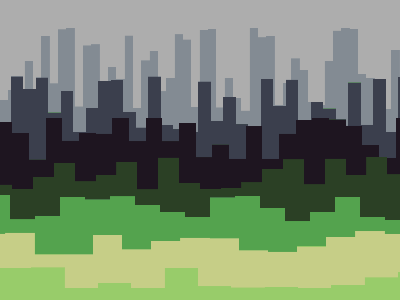 City Outskirts animation generative javascript tinycode