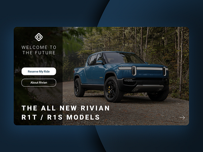 RIVIAN R1T / R1S app design blue future tech product design ux ui vector webdesign
