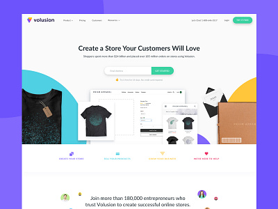 Volusion Homepage Redesign 2017 brand desktop ecommerce homepage identity layout mobile online store rebrand responsive ux website