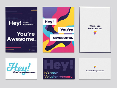 Volusion Anniversary Cards brand card ecommerce graphic design layout poster print