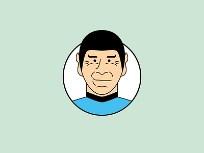 Leonard Nimoy is Spock flat illustration leonard nimoy llap minimal minimalist spock star trek vector