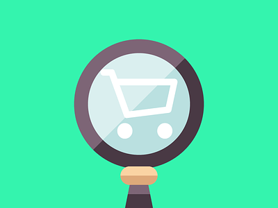 New WebPT Marketplace Features Make Your Life Easier cart flat glass illustration magnifying glass minimal shop shopping cart store vector