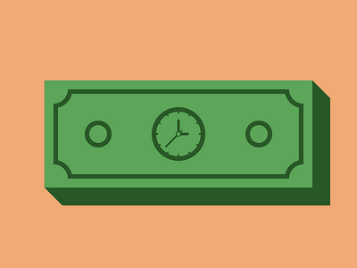 Counting The Clock - Time Is Money bill billing blog cash clock dollar flat illustration money time vector webpt
