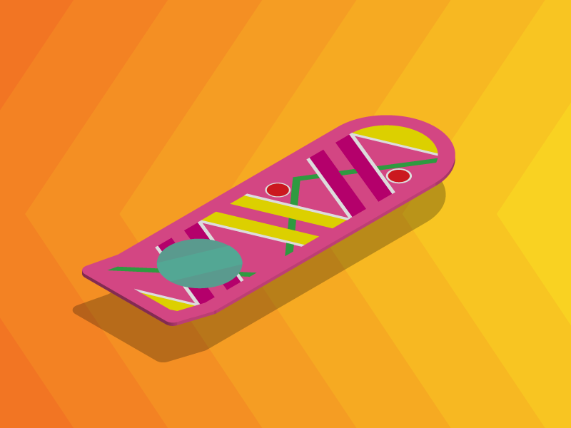 Back to the Future: ICD-10 Post-Transition - Hoverboard icon skate mcfly flat hoverboard bttf back to the future icd10 blog webpt vector illustration