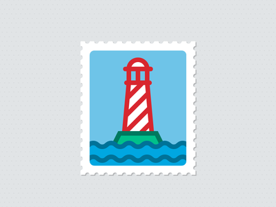 Lighthouse On A Stamp