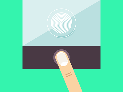 Security - Apple Touch ID apple blog finger flat icons illustration ios iphone login security vector webpt