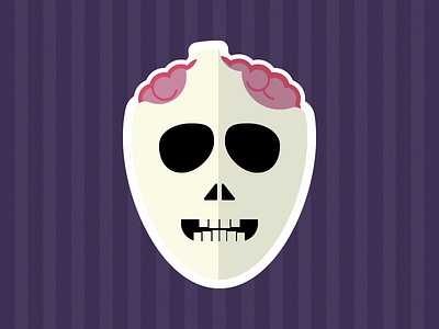 Halloween - Skeleton bone brain cute flat halloween icon illustration scary skeleton skull vector webpt