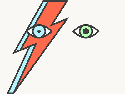 David Bowie/Ziggy Stardust bolt david bowie eye flat illustration lighting minimal minimalist music musician vector ziggy stardust