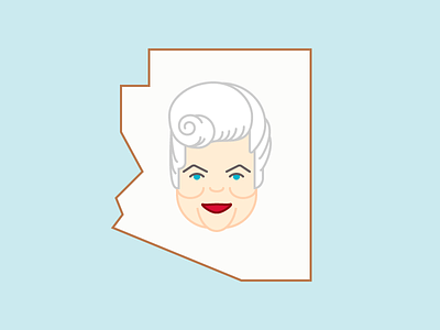 You'll Always Be The First... arizona character flat government illustration phoenix politics portrait rip simple vector woman