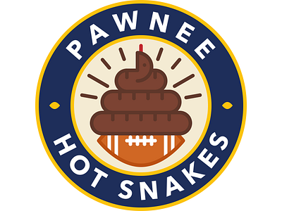 Pawnee Hot Snakes design fantasy football football graphic design icon illustration logo parks and rec parks and recreation poop snake vector