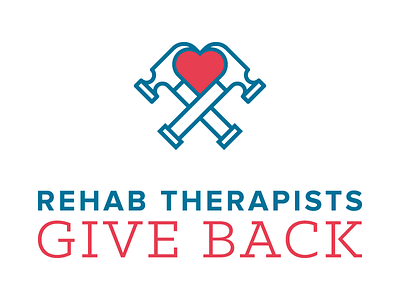 Rehab Therapists Give Back Logo brand design graphic design hammer heart identity logo love typography