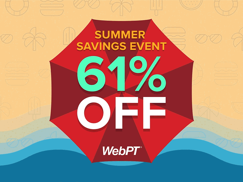 Summer Saving Event 61% Off Ad animation beach gif icon illustration keynote motion summer umbrella vector webpt