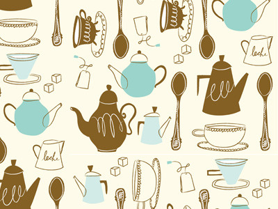Tea Time Repeating Pattern