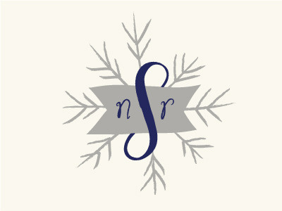 Snowflake Wedding Logo flake illustration initial lettering logo monogram snow wedding
