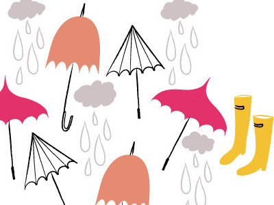 Rain repeating pattern - In progress boots fabric illustration pattern rain textile umbrella