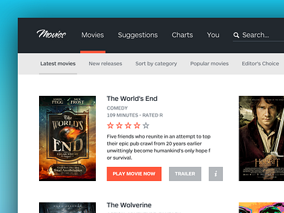 Movies - Stream App (V2) app film mac movie player ui