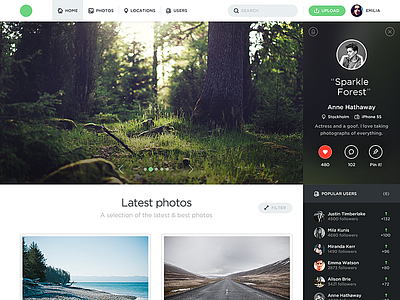 Photos Community flat images photography photos ui web design