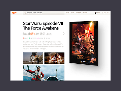 Movies Site Concept minimal movie ui ux web